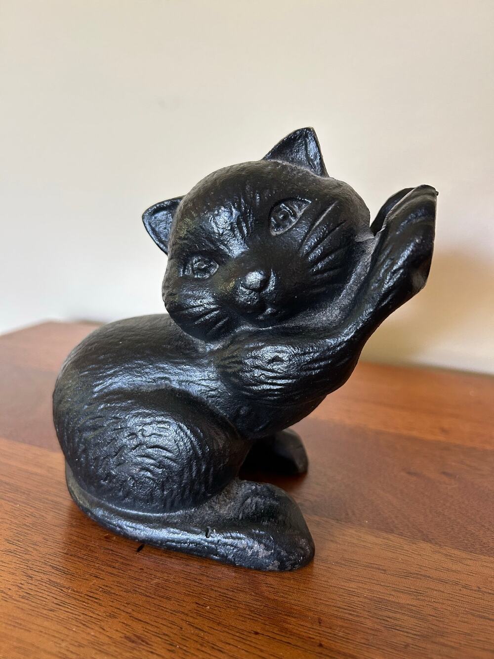 Cast Iron Black Cat Bookend or Doorstop | Vintage Style Heavy Metal Cat Statue